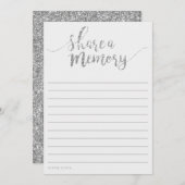 Eleganter Silber-Glitzer mit Speicherkarte freigeb Hinweiskarte (Vorne/Hinten)