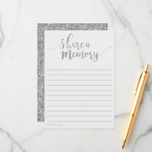 Eleganter Silber-Glitzer mit Speicherkarte freigeb Hinweiskarte