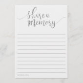 Eleganter Silber-Glitzer mit Speicherkarte freigeb Hinweiskarte (Vorderseite)