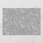 Eleganter Silber-Glitzer mit Speicherkarte freigeb Hinweiskarte (Rückseite)