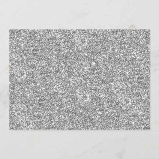 Eleganter Silber-Glitzer mit Speicherkarte freigeb Hinweiskarte (Rückseite)