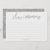 Eleganter Silber-Glitzer mit Speicherkarte freigeb Hinweiskarte (Vorne/Hinten)