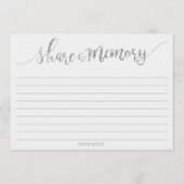 Eleganter Silber-Glitzer mit Speicherkarte freigeb Hinweiskarte (Vorderseite)