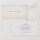 Eleganter Silber Thin Off White Striping Salon Wel Visitenkarte (Vorne/Hinten)