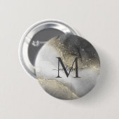 Eleganter Silber- und Goldname Button (Vorne & Hinten)