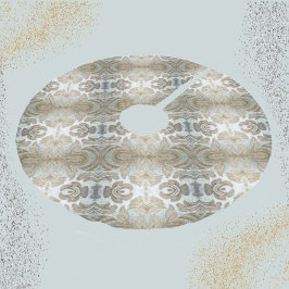 Eleganter Silber- und Goldton Vintage Upholsterie Polyester Weihnachtsbaumdecke