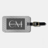 Eleganter silber- und schwarzer metallischer mit M Gepäckanhänger (Vorderseite horizontal)