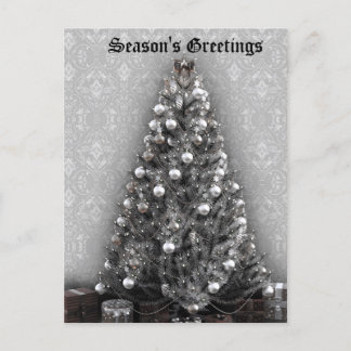Eleganter Silberbaum mit dem Weihnachtsgeschenk-We Feiertagspostkarte