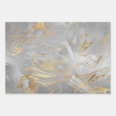 Eleganter silberblauer Marmor Geschenkpapier Set (Vorderseite 2)