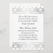 Eleganter Silberdämpfer Einladung (Vorne/Hinten)