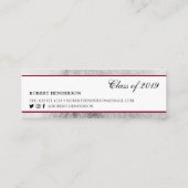 Eleganter, silberfarbener Abschluss Telefonnummerkarte (Rückseite)