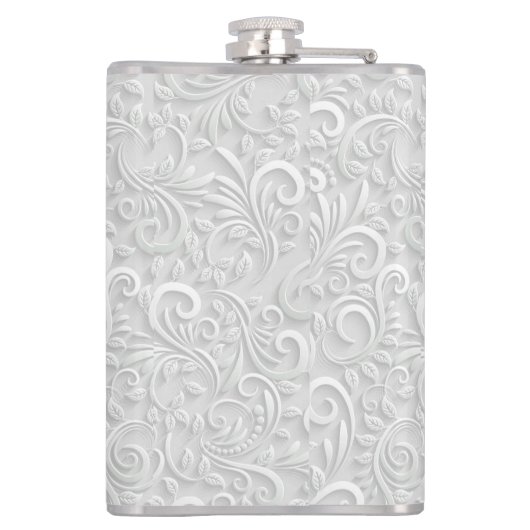 Eleganter Silberflorentelefon - Personalisiert Flachmann (Rückseite)