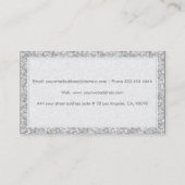 Eleganter Silbergrau Glitzer & Glitzern Textur Visitenkarte (Rückseite)