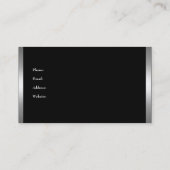 Eleganter Silbergrau-Schwarzmetallbohrer Visitenkarte (Rückseite)