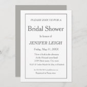 Eleganter Silbergraue Grenze Einladung (Vorne/Hinten)