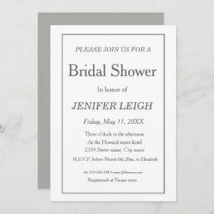 Eleganter Silbergraue Grenze Einladung