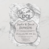 Eleganter Silbermarmor Wir verlängern noch die Sti Einladung (Vorne/Hinten)