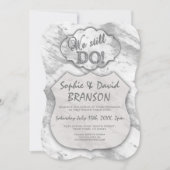 Eleganter Silbermarmor Wir verlängern noch die Sti Einladung (Vorderseite)