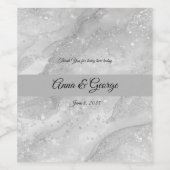 Eleganter Silbermarmorstein Weinetikett (Einzelnes Label)