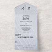 Eleganter silberner Chic All In One Einladung (Innen Boden)