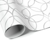 Eleganter silberner geometrischer Kreis Geschenkpapier (Rolleneckpunkt)