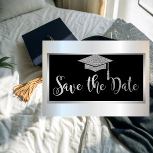 Eleganter silberner Glitter-Abschluss Save The Dat Date