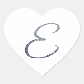 Eleganter silberner Glitter-Monogramm-E-Briefumsch Herz-Aufkleber