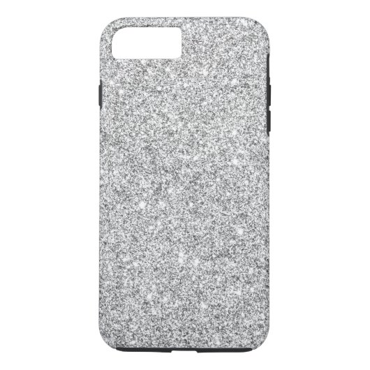 Eleganter silberner Glitzer Case-Mate iPhone Hülle (Rückseite)