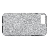 Eleganter silberner Glitzer Case-Mate iPhone Hülle (Rückseite (Horizontal))