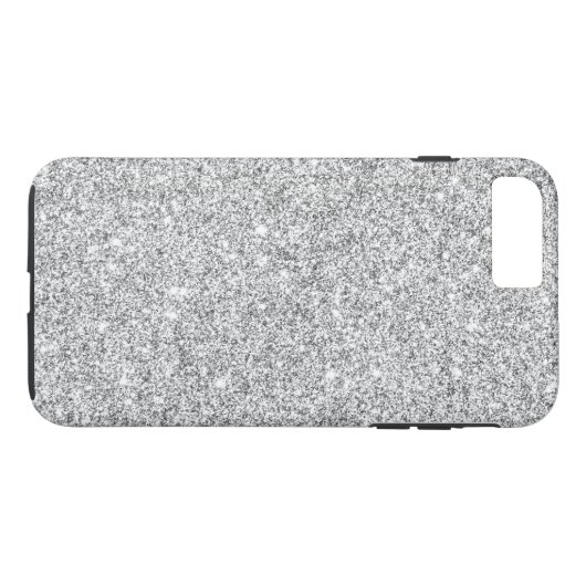 Eleganter silberner Glitzer Case-Mate iPhone Hülle (Rückseite (Horizontal))