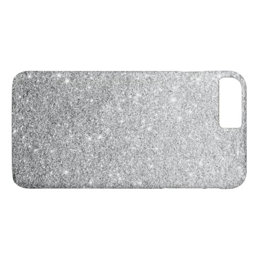 Eleganter Silberner Glitzer Case-Mate iPhone Hülle (Rückseite (Horizontal))