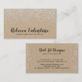 Eleganter, silberner Glitzer Confetti minimal Visitenkarte (Vorne/Hinten)