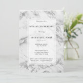 Eleganter, silberner Glitzer Einladung (Stehend Vorderseite)
