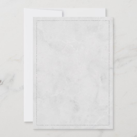 Eleganter, silberner Glitzer Einladung (Rückseite)