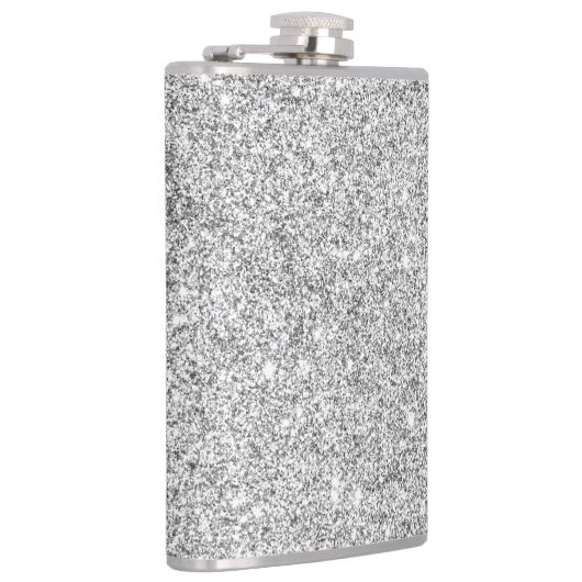 Eleganter silberner Glitzer Flachmann (Rechts)