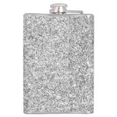 Eleganter silberner Glitzer Flachmann (Rückseite)