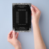 Eleganter silberner Glitzer‑Flyer, beidseitig. Flyer (Handgriff)