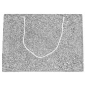 Eleganter silberner Glitzer Große Geschenktüte (Vorderseite)