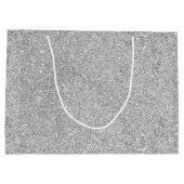Eleganter silberner Glitzer Große Geschenktüte (Rückseite)