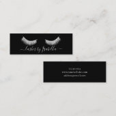 Eleganter, silberner Glitzer Mini Visitenkarte (Vorne/Hinten)