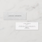 Eleganter, silberner Glitzer Mini Visitenkarte (Vorne/Hinten)