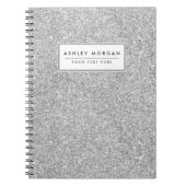 Eleganter silberner Glitzer Notizblock (Vorderseite)