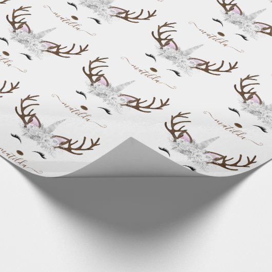 Eleganter, silberner Glitzer ohne Hirsch Geschenkpapier (Ecke)