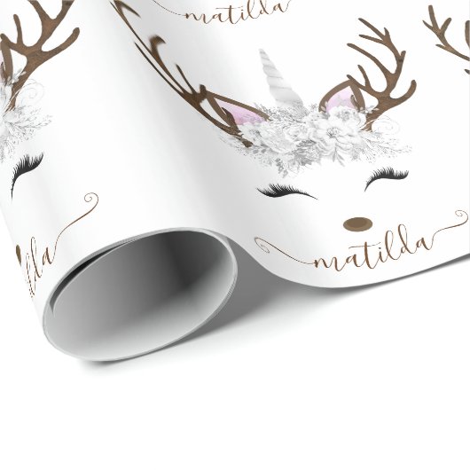 Eleganter, silberner Glitzer ohne Hirsch Geschenkpapier (Rolleneckpunkt)