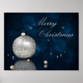 Eleganter Silberner Glitzer Ornament - Poster (Vorne)