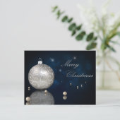 Eleganter Silberner Glitzer Ornament - Postkarte (Stehend Vorderseite)