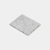 Eleganter silberner Glitzer Post-it Klebezettel (angewinkelt)