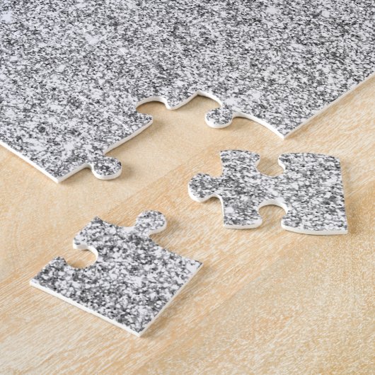 Eleganter silberner Glitzer Puzzle (Seite)