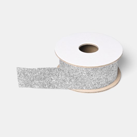 Eleganter silberner Glitzer Ripsband (Spule)