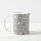 Eleganter Silberner Glitzer Sterne Schneeflocken K Kaffeetasse (Links)
